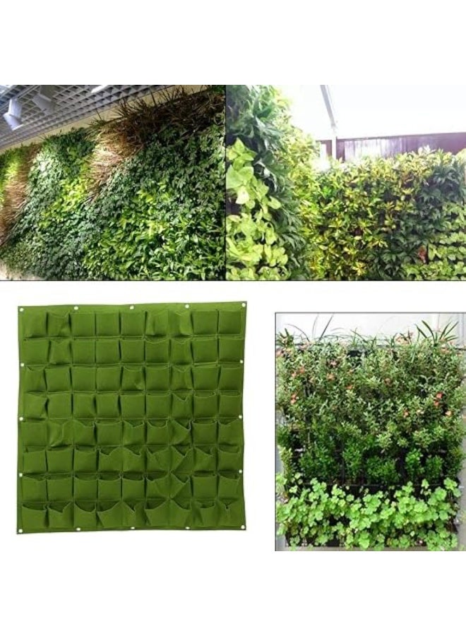 اكياس زراعة عمودية على الحائط، 100 × 100 سم، 36 جيب، اصيص نباتات معلق على الحائط للاماكن المغلقة والمفتوحة، اكياس زراعة عمودية للزهور الخضراء للفناء والحديقة والخضروات والزهور العصارية - Image 3